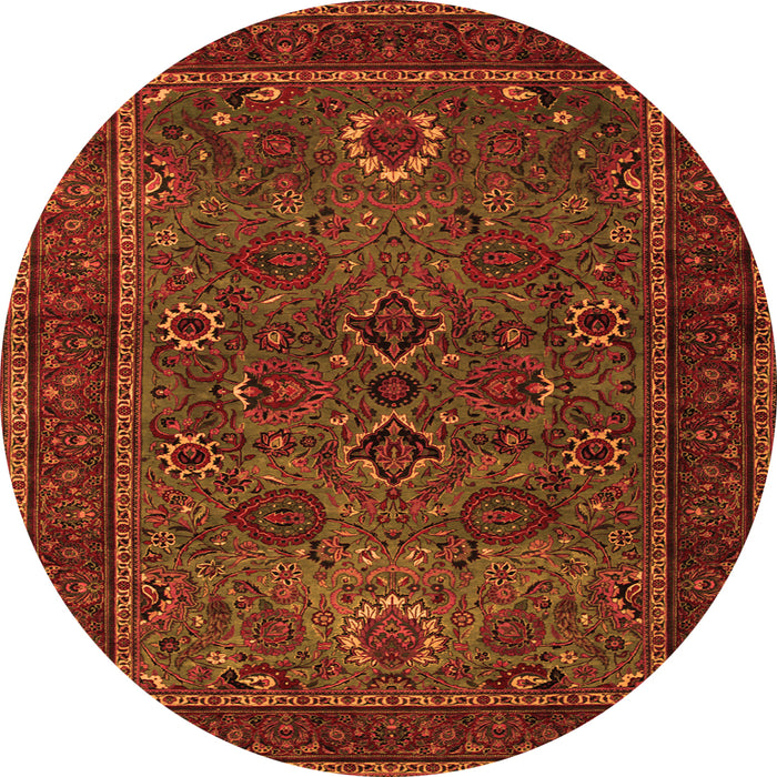 Square Persian Orange Traditional Rug, tr30org
