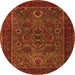 Square Persian Orange Traditional Rug, tr30org