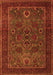 Serging Thickness of Machine Washable Persian Orange Traditional Area Rugs, wshtr30org