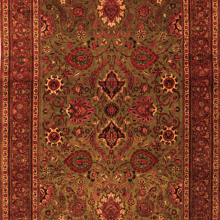 Serging Thickness of Machine Washable Persian Orange Traditional Area Rugs, wshtr30org