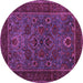 Round Machine Washable Persian Purple Traditional Area Rugs, wshtr30pur