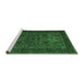 Sideview of Machine Washable Persian Emerald Green Traditional Area Rugs, wshtr30emgrn