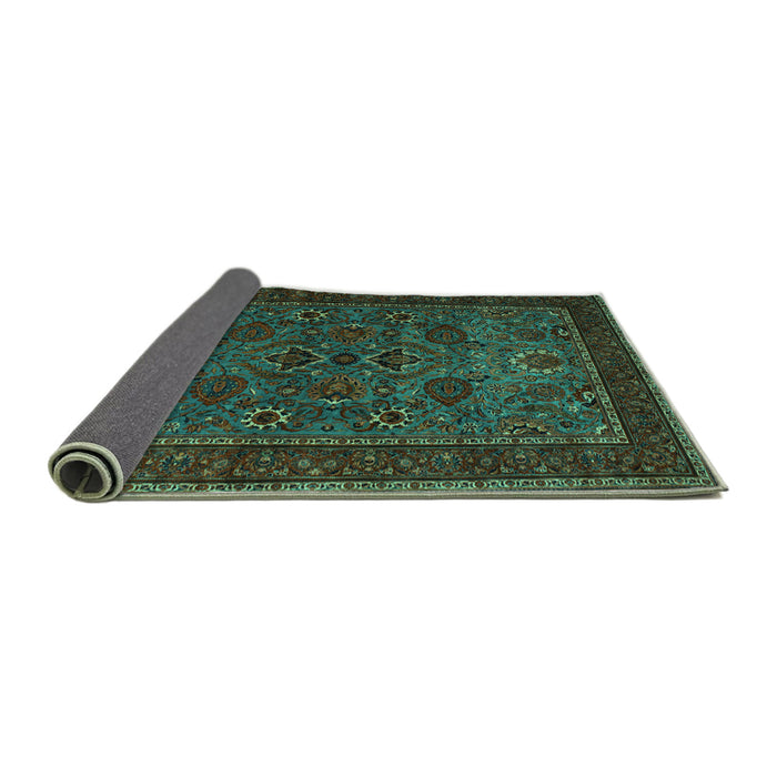 Sideview of Persian Turquoise Traditional Rug, tr30turq