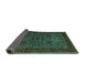 Sideview of Persian Turquoise Traditional Rug, tr30turq