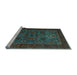 Sideview of Machine Washable Persian Light Blue Traditional Rug, wshtr30lblu