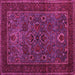 Square Machine Washable Persian Pink Traditional Rug, wshtr30pnk