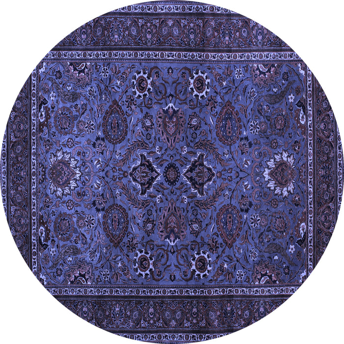 Round Persian Blue Traditional Rug, tr30blu