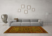 Machine Washable Persian Yellow Traditional Rug in a Living Room, wshtr30yw