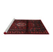 Sideview of Machine Washable Traditional Red Brown Rug, wshtr3100