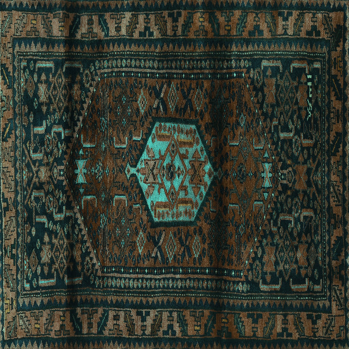 Square Machine Washable Persian Turquoise Traditional Area Rugs, wshtr3100turq