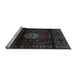 Sideview of Machine Washable Persian Light Blue Traditional Rug, wshtr3100lblu