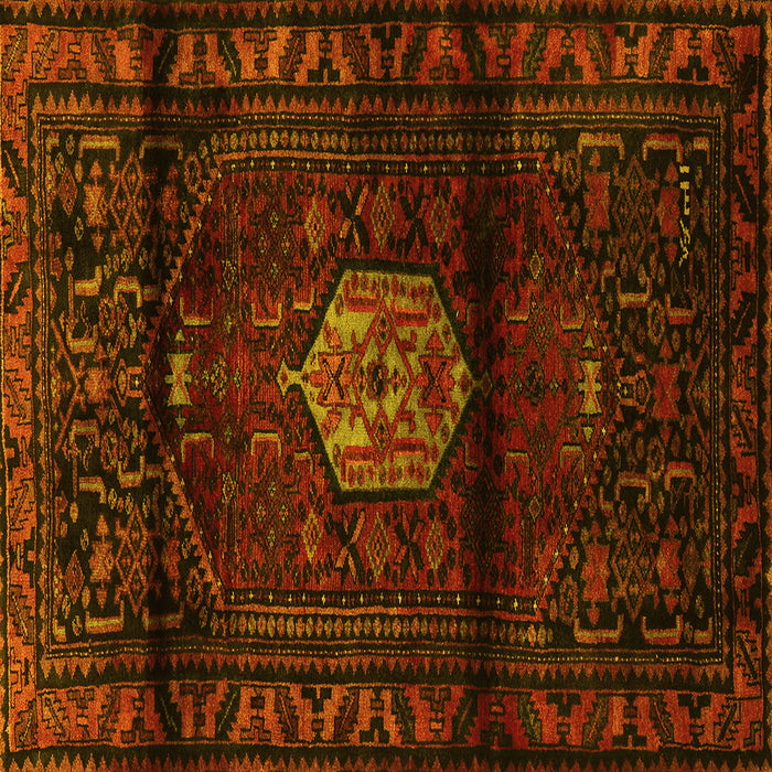 Square Machine Washable Persian Yellow Traditional Rug, wshtr3100yw