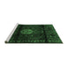 Sideview of Machine Washable Persian Emerald Green Traditional Area Rugs, wshtr3100emgrn