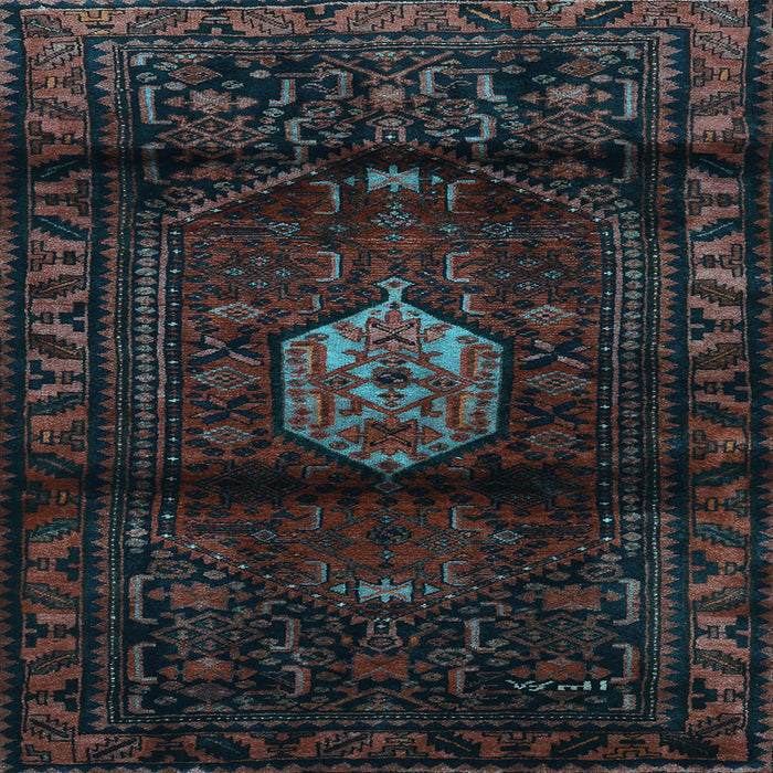 Square Machine Washable Persian Light Blue Traditional Rug, wshtr3100lblu