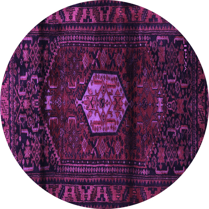 Round Machine Washable Persian Purple Traditional Area Rugs, wshtr3100pur