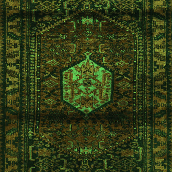 Serging Thickness of Machine Washable Persian Green Traditional Area Rugs, wshtr3100grn