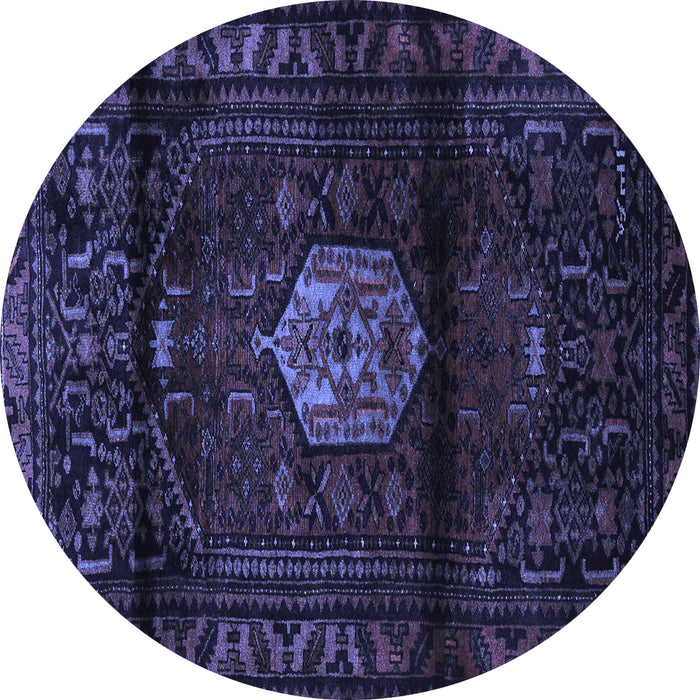Round Persian Blue Traditional Rug, tr3100blu