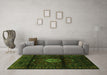 Machine Washable Persian Green Traditional Area Rugs in a Living Room,, wshtr3100grn