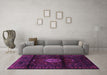 Machine Washable Persian Purple Traditional Area Rugs in a Living Room, wshtr3100pur