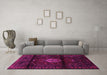 Machine Washable Persian Pink Traditional Rug in a Living Room, wshtr3100pnk