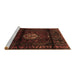 Sideview of Machine Washable Persian Brown Traditional Rug, wshtr3100brn