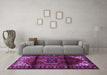 Machine Washable Persian Purple Traditional Area Rugs in a Living Room, wshtr3101pur