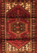 Serging Thickness of Machine Washable Persian Orange Traditional Area Rugs, wshtr3101org