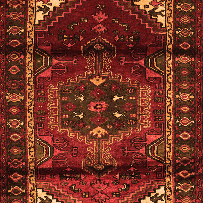 Serging Thickness of Machine Washable Persian Orange Traditional Area Rugs, wshtr3101org