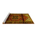 Sideview of Machine Washable Persian Yellow Traditional Rug, wshtr3101yw