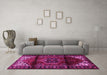 Machine Washable Persian Pink Traditional Rug in a Living Room, wshtr3101pnk