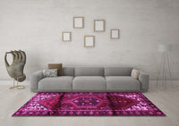 Machine Washable Persian Pink Traditional Rug, wshtr3101pnk