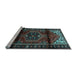 Sideview of Machine Washable Persian Light Blue Traditional Rug, wshtr3101lblu