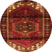 Square Persian Orange Traditional Rug, tr3101org