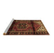 Sideview of Machine Washable Persian Brown Traditional Rug, wshtr3101brn