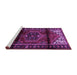 Sideview of Machine Washable Persian Purple Traditional Area Rugs, wshtr3101pur