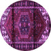 Round Persian Purple Traditional Rug, tr3101pur