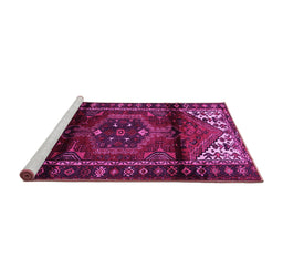 Sideview of Machine Washable Persian Pink Traditional Rug, wshtr3101pnk