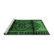 Sideview of Machine Washable Persian Emerald Green Traditional Area Rugs, wshtr3101emgrn