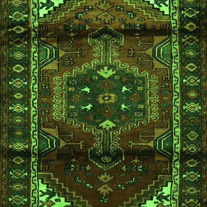 Serging Thickness of Machine Washable Persian Green Traditional Area Rugs, wshtr3101grn
