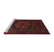 Sideview of Machine Washable Traditional Maroon Red Rug, wshtr3102