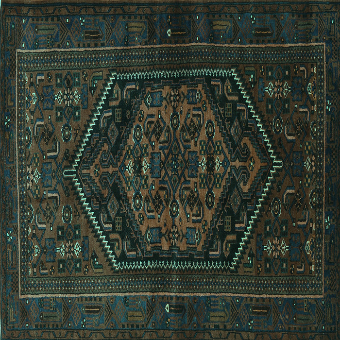 Square Persian Turquoise Traditional Rug, tr3102turq