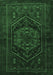 Machine Washable Persian Emerald Green Traditional Area Rugs, wshtr3102emgrn