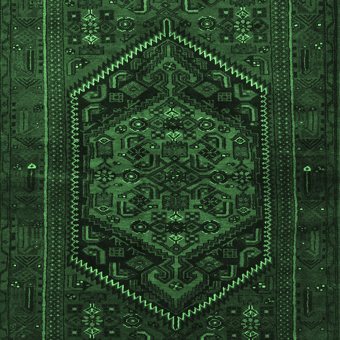 Machine Washable Persian Emerald Green Traditional Area Rugs, wshtr3102emgrn