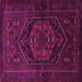 Square Persian Pink Traditional Rug, tr3102pnk