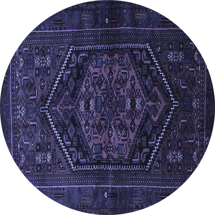 Round Persian Blue Traditional Rug, tr3102blu