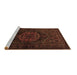 Sideview of Machine Washable Persian Brown Traditional Rug, wshtr3102brn