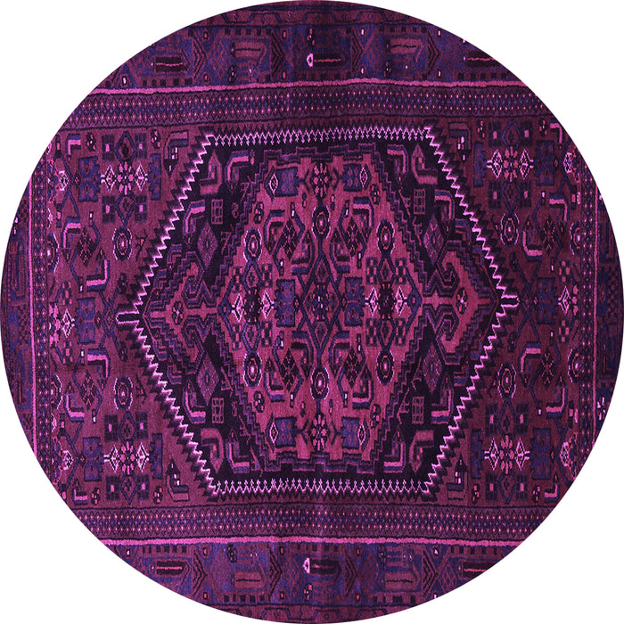 Round Persian Purple Traditional Rug, tr3102pur