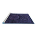 Sideview of Machine Washable Persian Blue Traditional Rug, wshtr3102blu