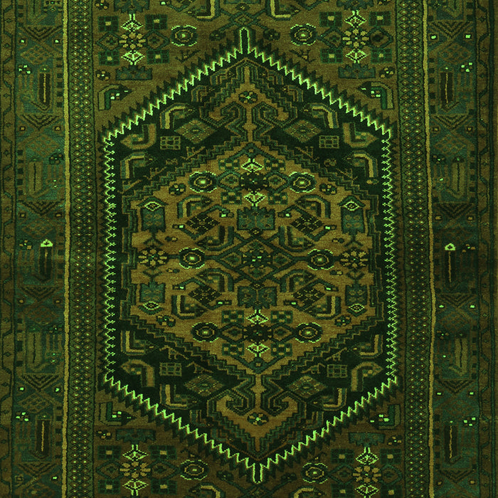 Serging Thickness of Machine Washable Persian Green Traditional Area Rugs, wshtr3102grn