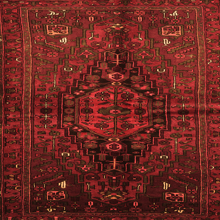 Round Machine Washable Persian Orange Traditional Area Rugs, wshtr3103org